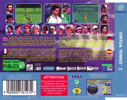 An image of Virtua Tennis 2 - Back Cover.