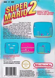 An image of Super Mario Bros. 2 - Back Cover.