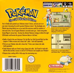 An image of Pokémon Yellow Version: Special Pikachu Edition - Box Back.