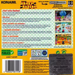 An image of Konami Krazy Racers - Box Back.