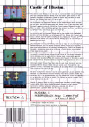 An image of Castle of Illusion Starring Mickey Mouse - Back Cover.