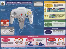 An image of Wave Race 64 - Guide Card Front.