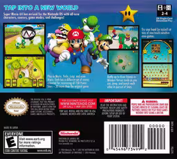 An image of Super Mario 64 DS - Back Cover.