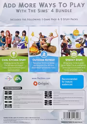 An image of The Sims 4 Bundle: Outdoor Retreat, Cool Kitchen Stuff, Spooky Stuff - Back Cover.