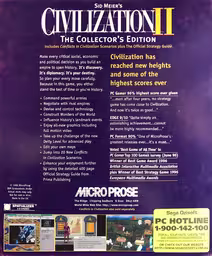 An image of Sid Meier’s Civilization II (The Collector’s Edition) - Box Back.