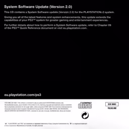 An image of System Software Update (Version 2.0) - Back Cover.