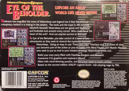 An image of Eye of the Beholder Advanced Dungeons & Dragons - Box Back.
