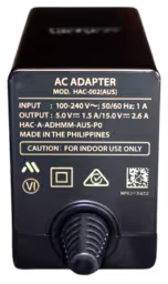 An image of AC Adapter - Product Label.