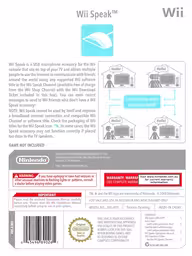 An image of Wii Speak - Box Back.