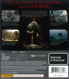 An image of Ryse: Son of Rome - Back Cover.
