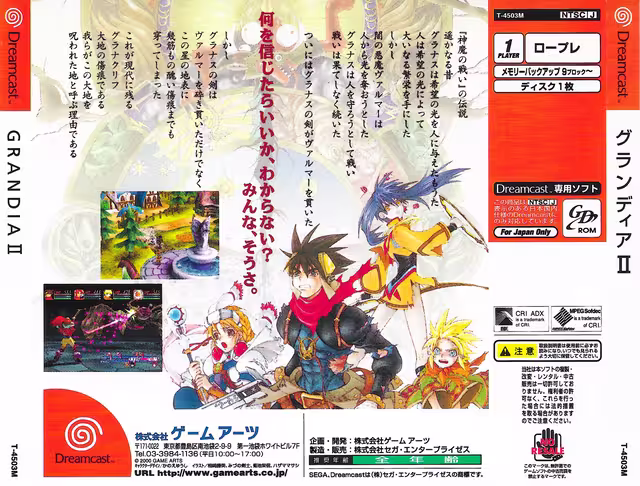 An image of Grandia II - Back Cover.