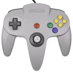 An image of a N64 Controller (Grey).