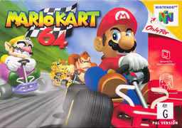 An image of Mario Kart 64 - Box Front.
