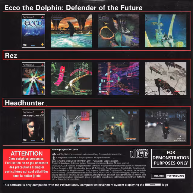 An image of Sega³ Demo - Back Cover.