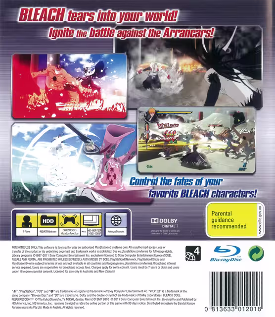 An image of Bleach: Soul Resurrección - Back Cover.