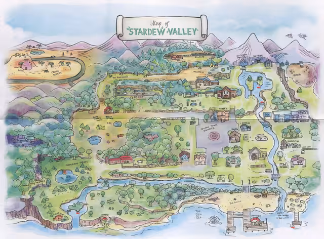 An image of Stardew Valley (Collector’s Edition) - Town Map.