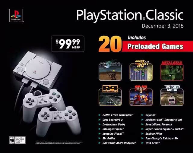 An image of PlayStation Classic - Marketing Page.