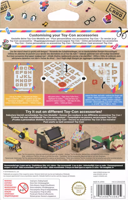 An image of Nintendo Labo Customisation Set - Box Back.