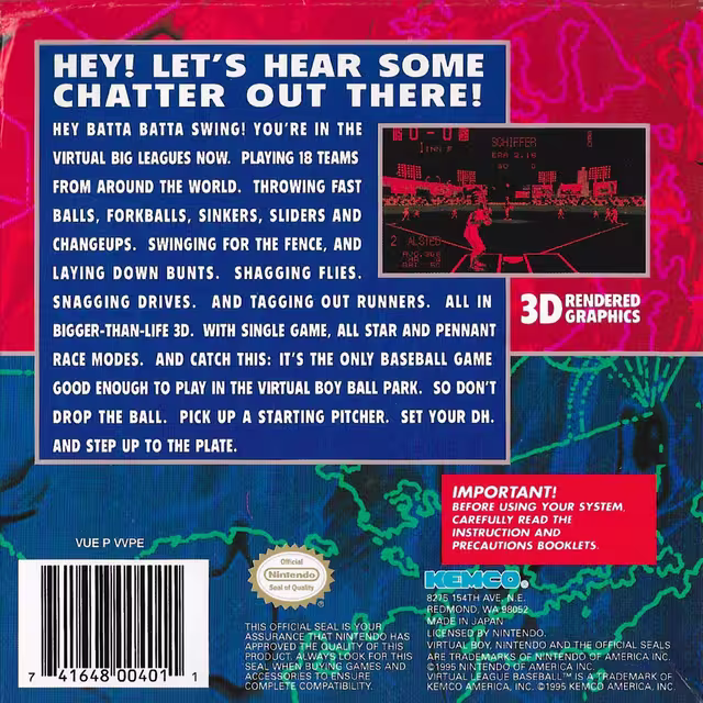An image of Virtual League Baseball - Box Back.