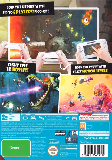 An image of Rayman Legends - Back Cover.