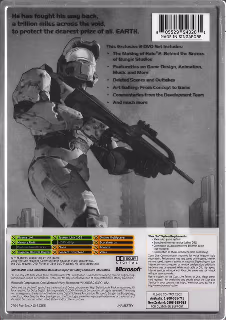 An image of Halo 2 (Limited Collector’s Edition) - Back Cover.
