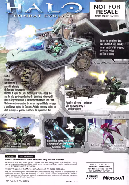 An image of Halo Combat Evolved - Back Cover.